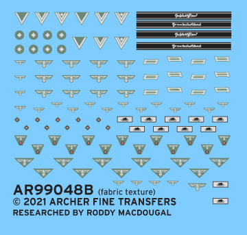 Archer Uniform Patches Panzergrenadier Decals 1/35 spät