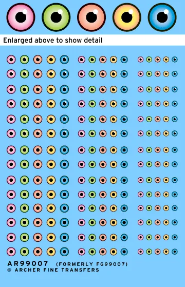 Archer Eyeball Decals Monster Augen Mix 2 100 Figuren