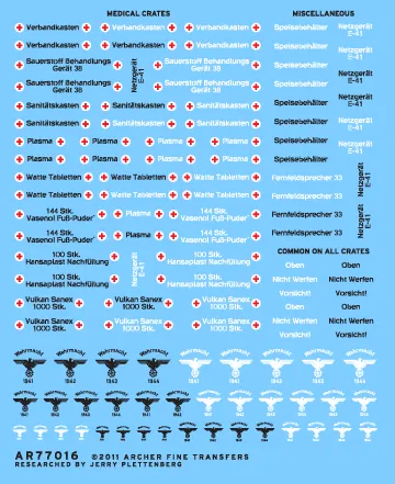 Archer AFT Decals Kisten Schablonen 1/35 San Kisten Decal