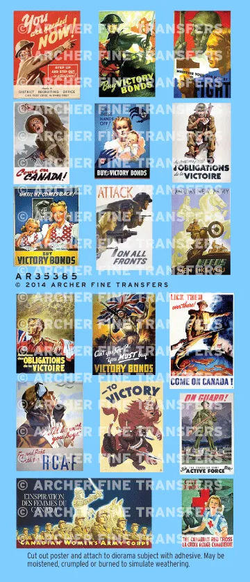 Archer Miscellaneous Canadian Propaganda Posters 1/35 17 Stk