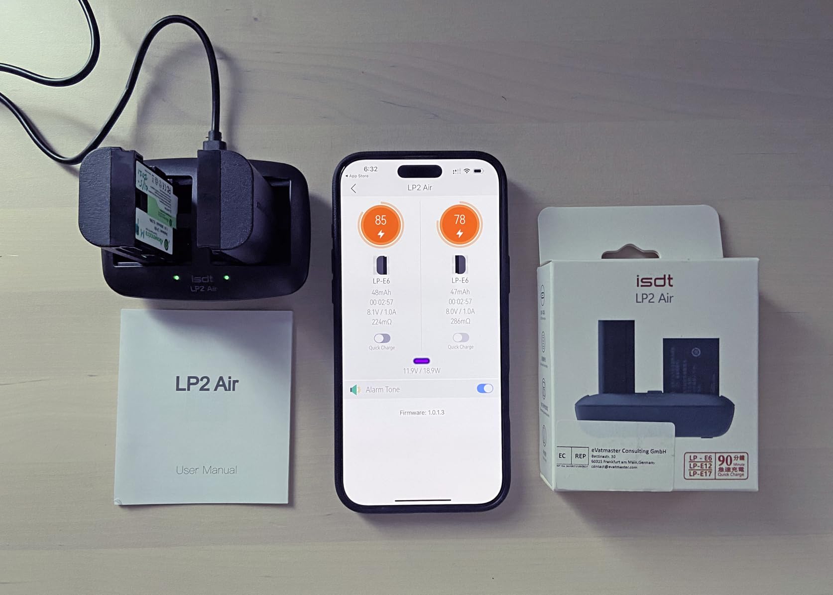 ISDT LP2 AIR Kamera Akku Ladegerät Dual LP-E6 USB-C