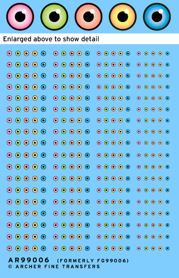 Archer Eyeball Monster Augen rund Mix 1 Decals