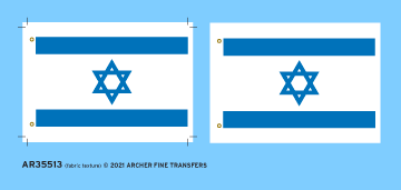 Archer Flags Israel Flagge Stofftextur 1/32 Fahne
