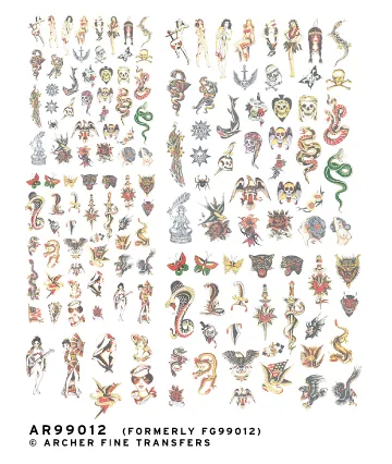 Archer Eyeball & Tattoo Decals Old School Mix #1 Abziehbilder 140 Stück