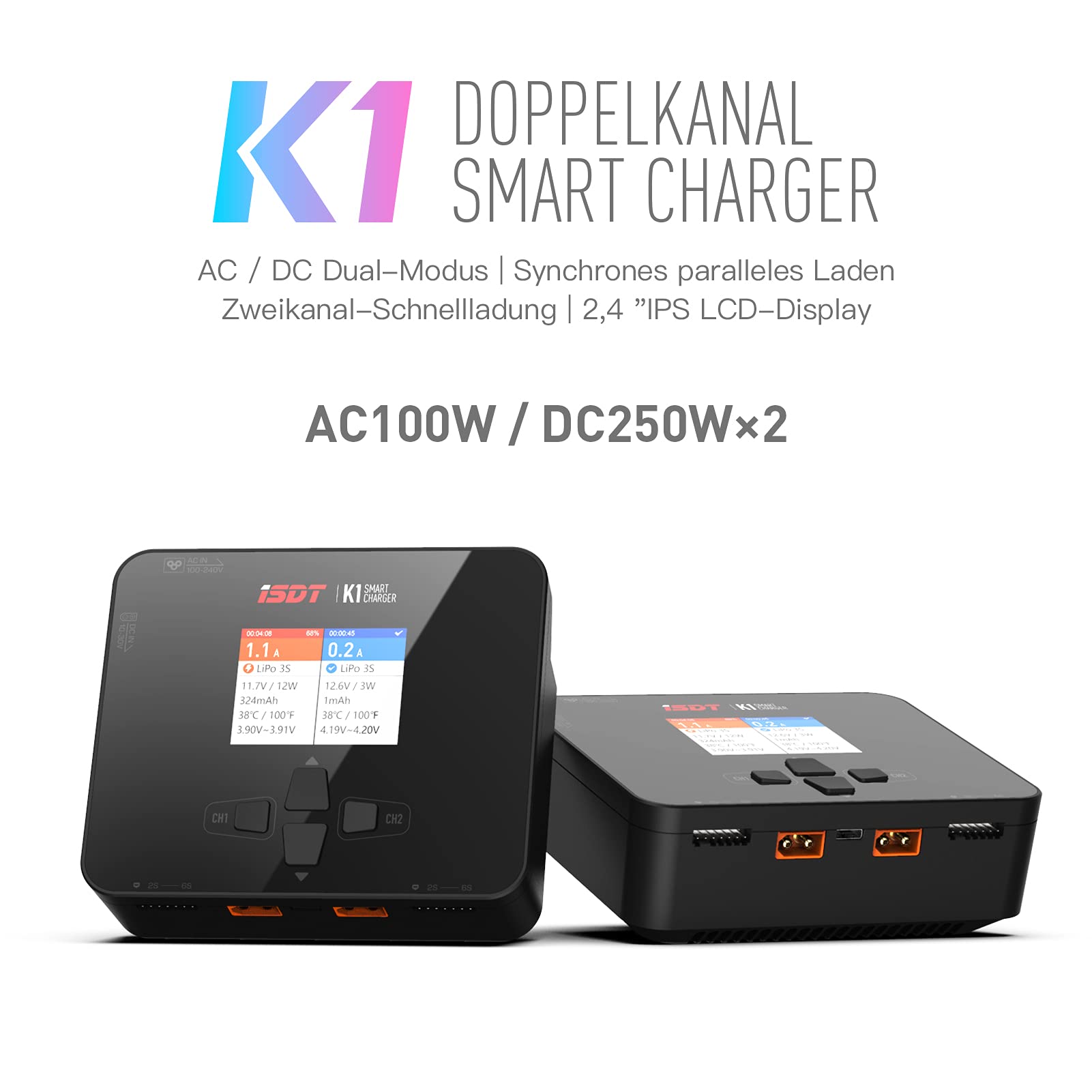 ISDT K1 LiPo Balance Ladegerät AC/DC 1-6S 250W