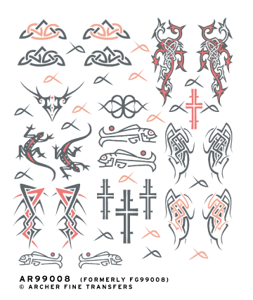Archer Celtic Tribal Tattoos Wasserschieber Decals 1/6-1/4