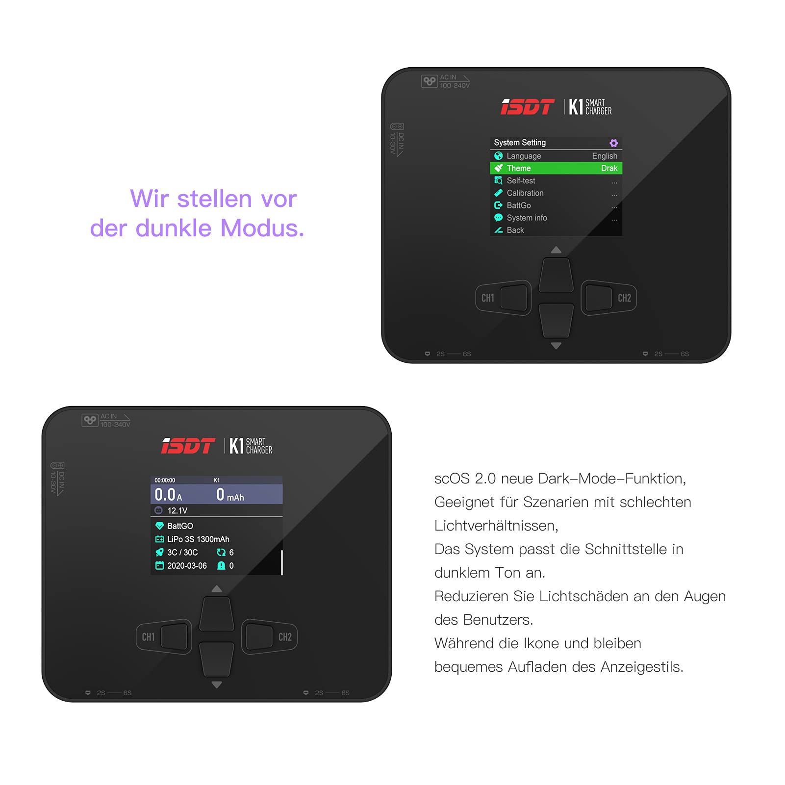 ISDT K1 LiPo Balance Ladegerät AC/DC 1-6S 250W