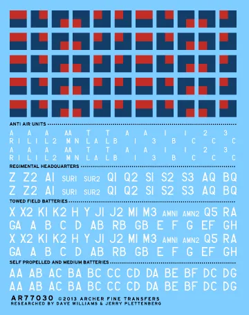 Archer AFT Decals Royal Artillery Markings 1/35 WWII