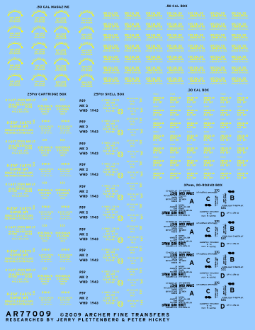 Archer AFT Decals 50 cal 30 cal Kisten Decals 1/35