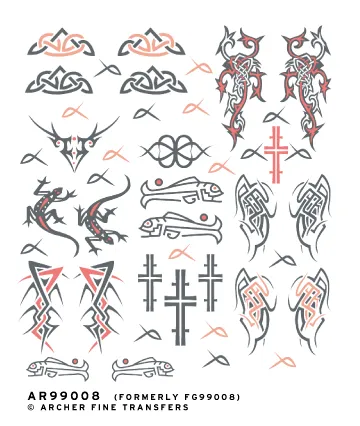 Archer Celtic Tribal Tattoos Wasserschieber Decals 1/6-1/4