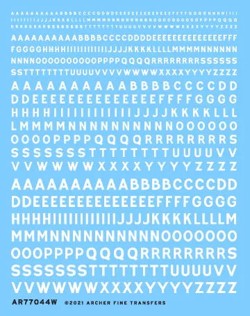Archer AFT Decals Britische Buchstaben weiß Decal