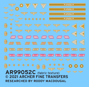Archer Uniform Patches Artillerie DAK Abzeichen 1/35 7 Figuren