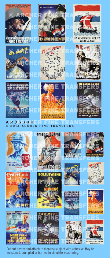 Archer Miscellaneous Dutch Propaganda Posters Plakate 1/35 23 Stück