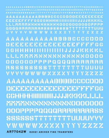 Archer AFT Decals Schablonenschrift weiß 1-4mm