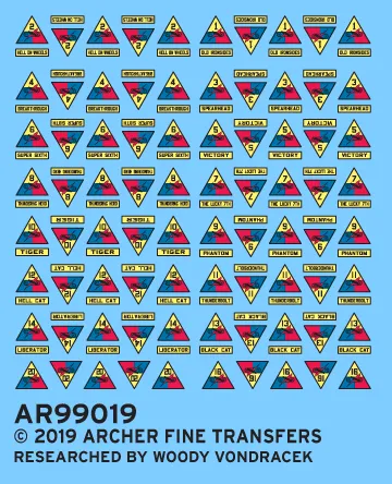 Archer Uniform Patches US Armored Division Decals 1/35