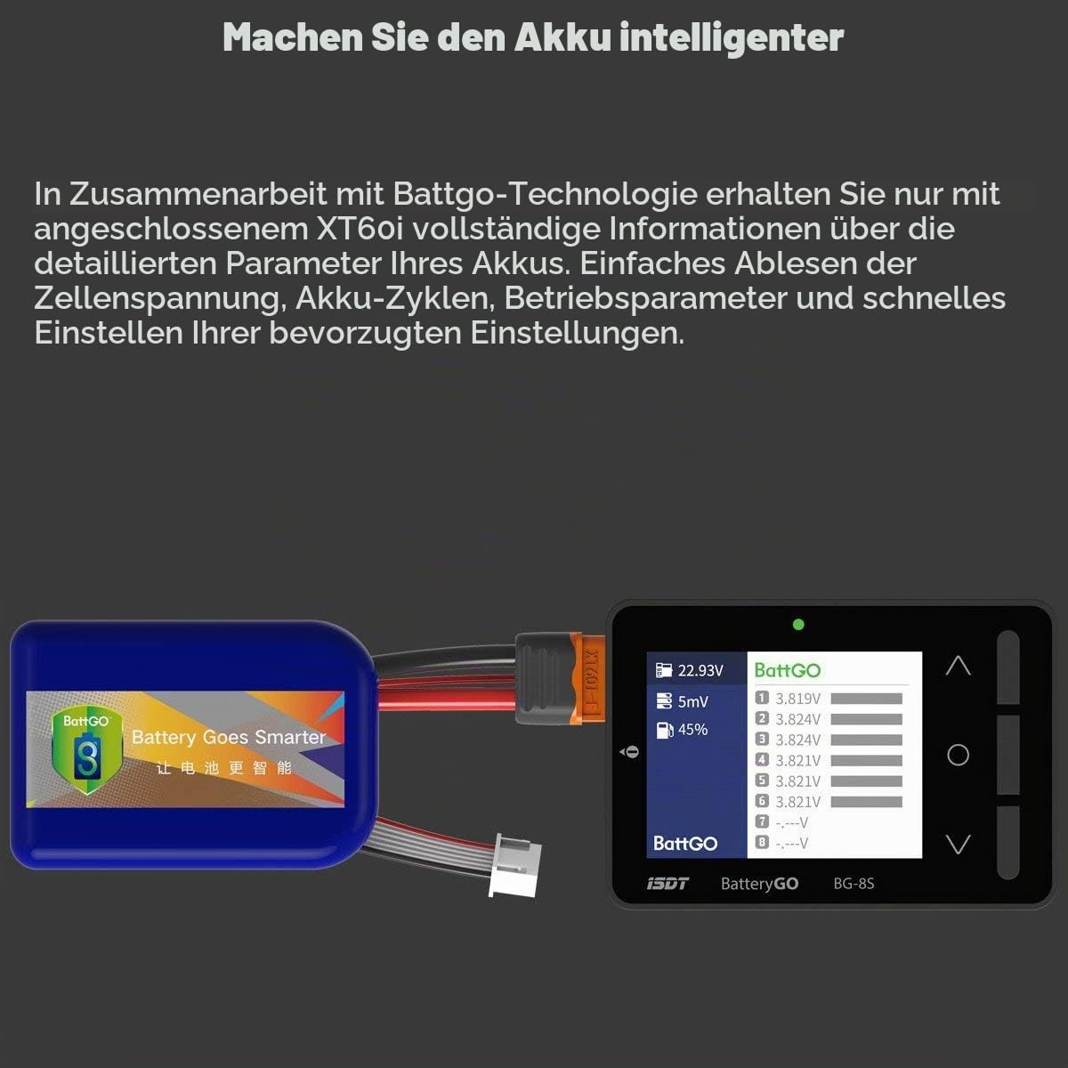 ISDT BG-8S Batterietester LCD 1-8S Balancer